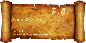 Pach Géza névjegykártya