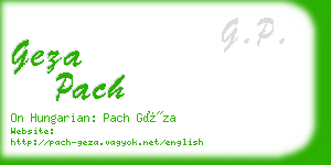 geza pach business card